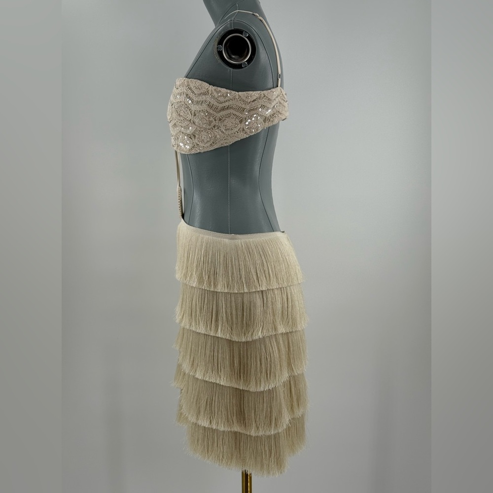 🆕 PATBO 🧿 NWOT Crochet Bloom Cut Out Mini Dress, Beige - Sz US 8 BR 40 - Picture 8 of 17